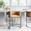 Cosmopolitan Mid-Century Modern Vegan Leather Upholstered Metal Counter Stool in Camel