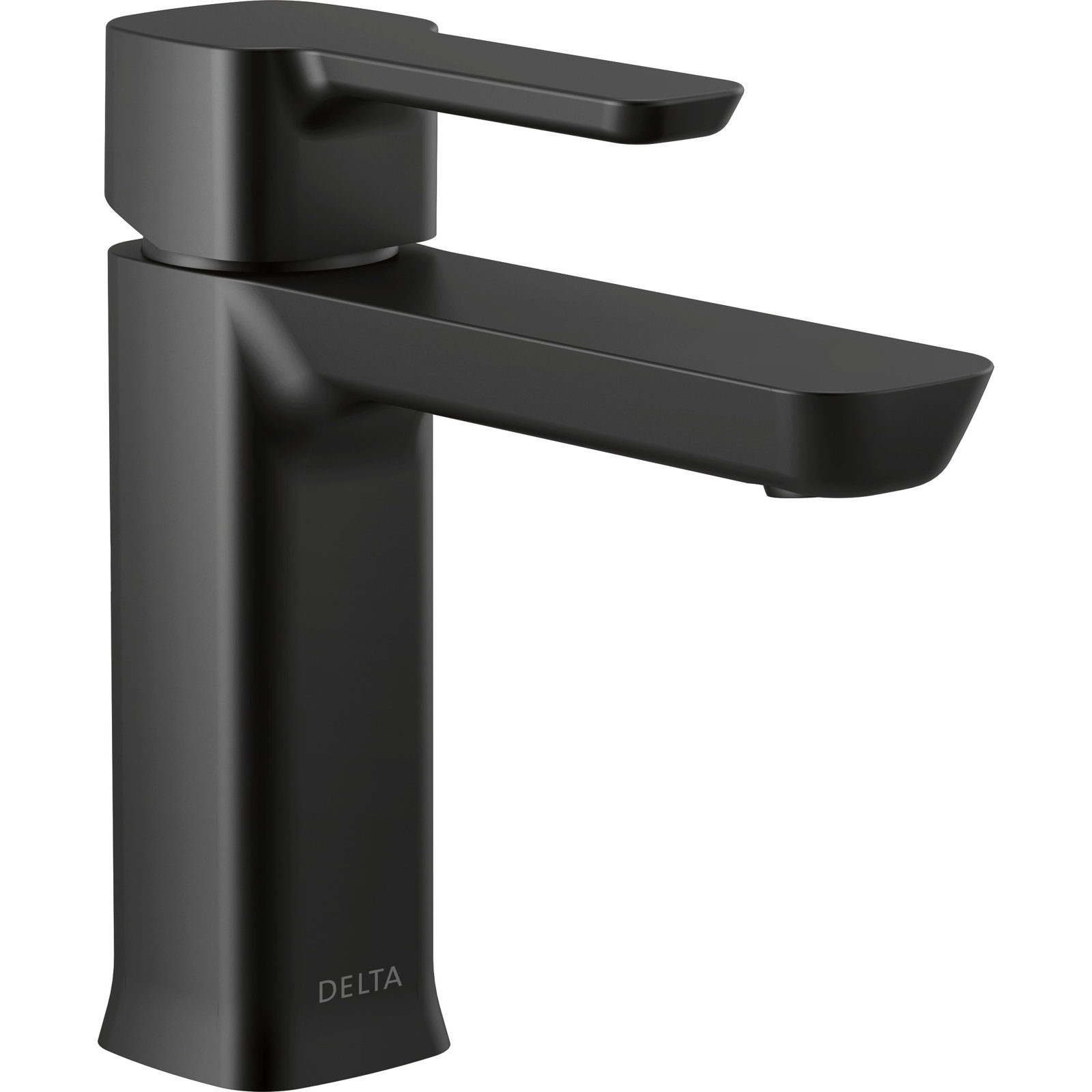 Modern Single-Hole Bathroom Faucet with Drain, Matte Black
