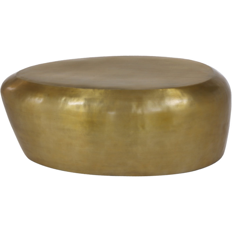 Keelby Aluminum Coffee Table, Gold, 14.5" H x 38" L x 24" W