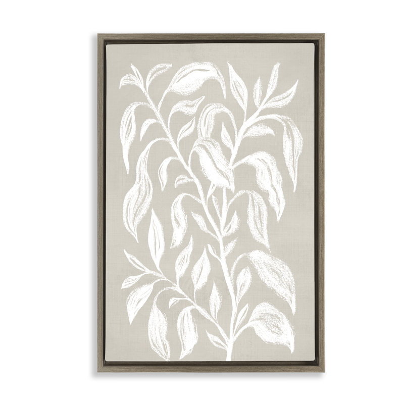 «Chalk S Croquis Botanicals», toile flottante encadrée par Martina Pavlova, Cadre flottant orme Montalcino, H 25 po x l 17 po