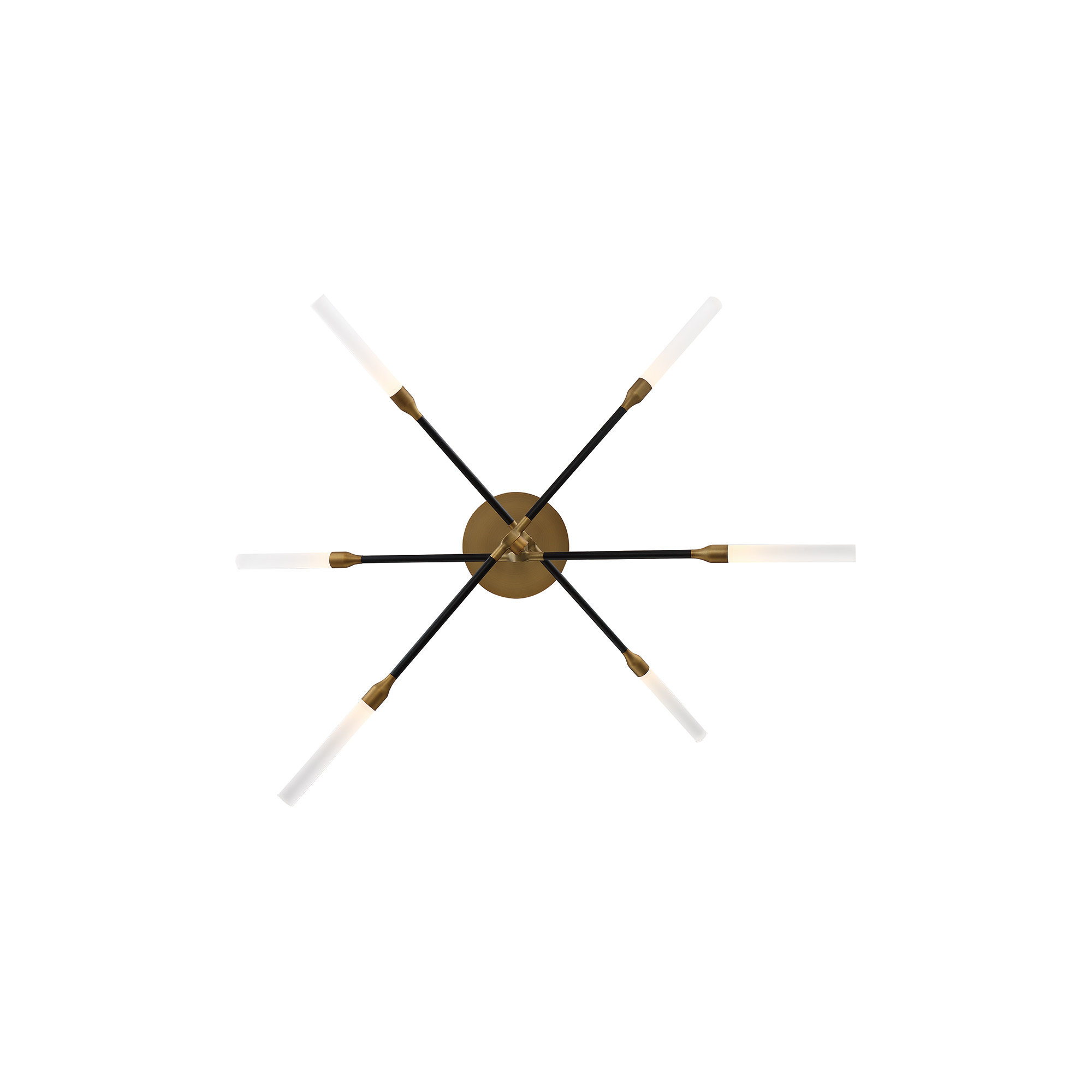 Emory 6 - Light Sputnik LED Novelty Pendant, 35"H x 36"W x 36"D, Black Aged Brass