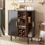 Armoire à vin cannelée avec 8 casiers à vin et 5 tablettes réglables-129933405