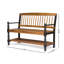 Banc impérial, banc classique avec rangement, fini bois, hauteur 91,4 cm (36 pouces), tablette de rangement intégrée, assise de 45,1 cm (17,75 pouces).