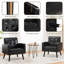 Fauteuil en simili cuir avec pieds en bois massif Bakhyt-539994960