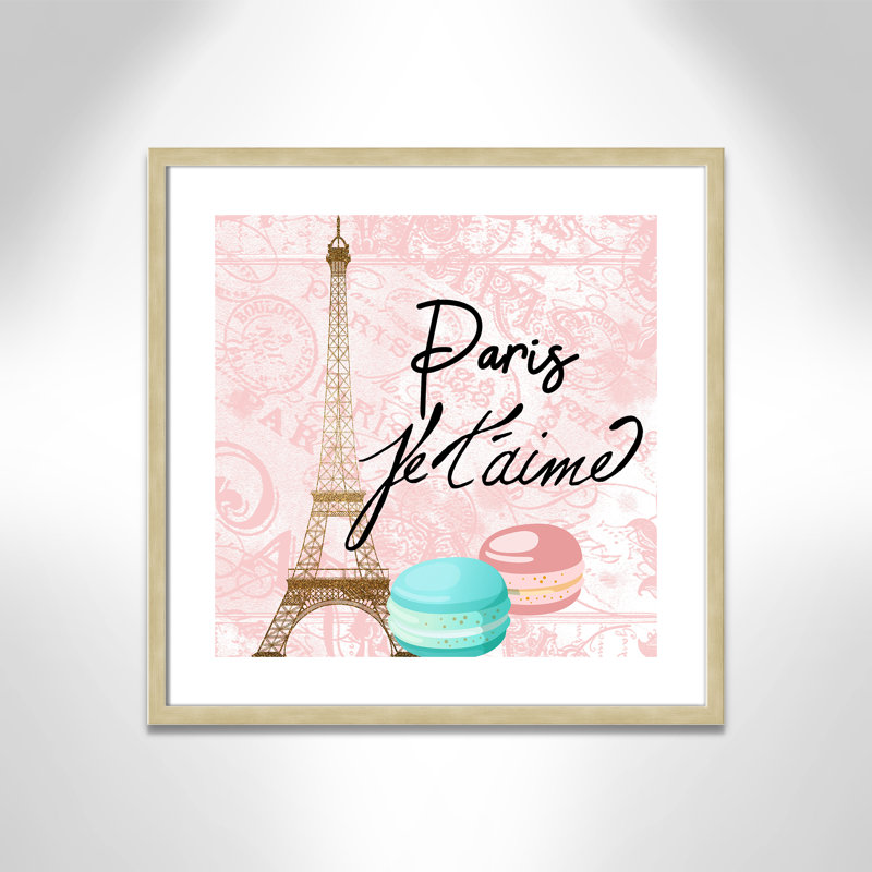 Bonjour paris 1, H 23,5 po x l 23,5 po x P 1,19 po, Cadre boîte champagne