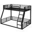 Lit superposé en métal, structure de lit superposé simple au-dessus du plancher complet, lit superposé robuste pour enfants, adolescents, adultes, conception à bruit réduit, noir-180213149