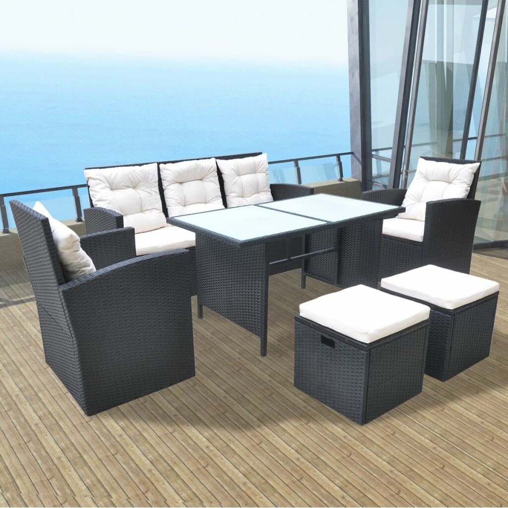 7-Sitzer Lounge-Set Glenwood aus Rattan