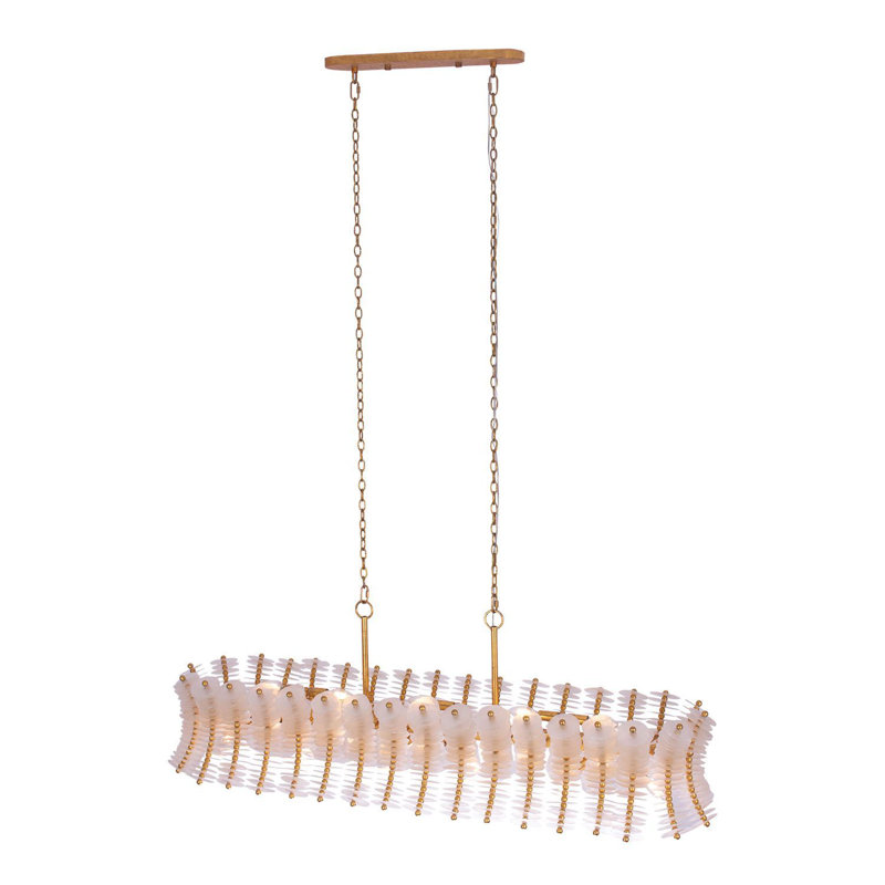 Gossamer 12 LT Oxidized Gold Leaf Linear Pendant Kalco