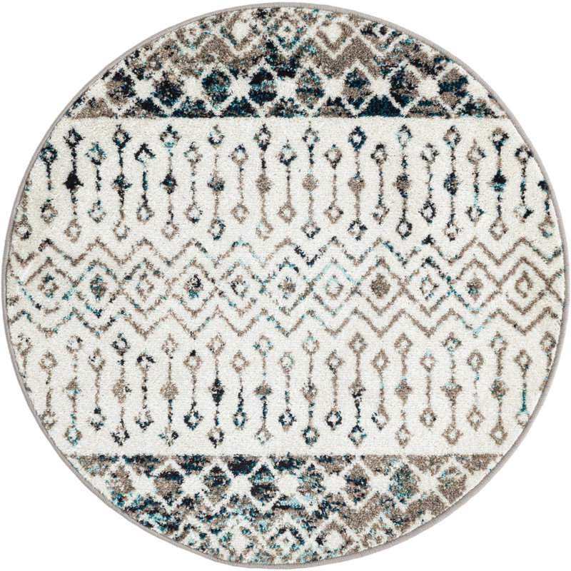 Abstract Indoor Rug, Round 3'3"