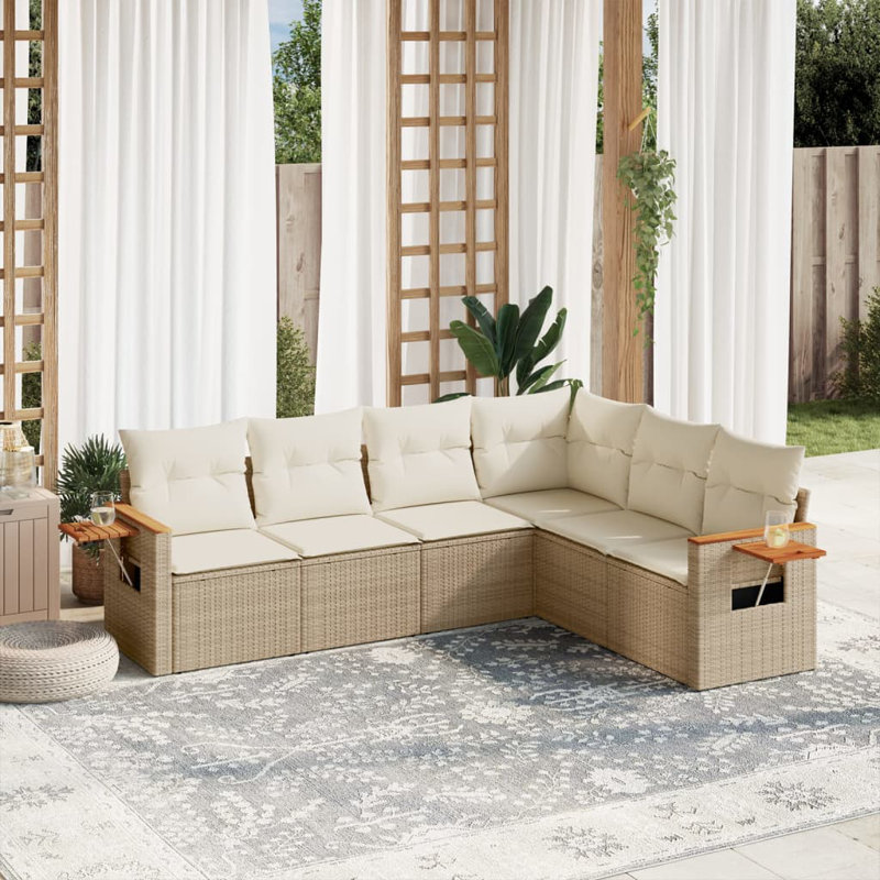 Vidaxl Patio Sofa Set Adjustable Feet Garden Sofa Set Rectangular Modern