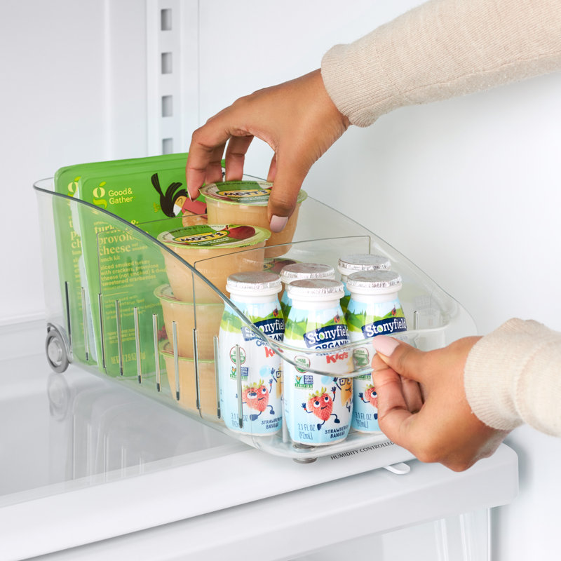 YouCopia® RollOut® Fridge Drawer, 6", Rolling Fridge Organizer with Adjustable Dividers