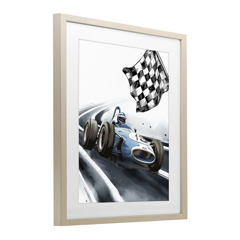 «Dynamic Racecar Drive», reproduction d'art encadrée sous verre, conception de Christine Simpson, H 16 po x l 13 po