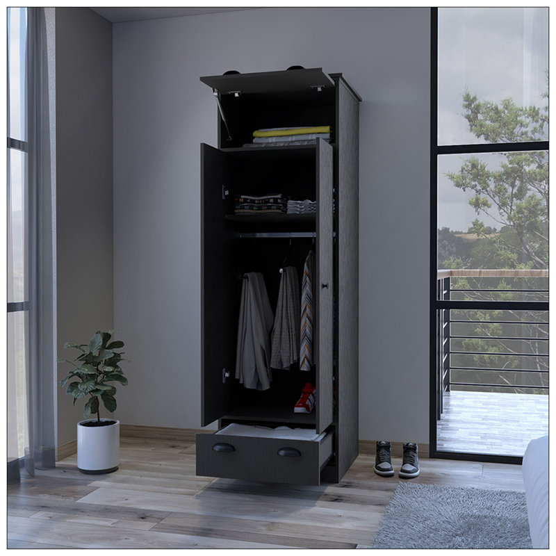 Armoire Dumas, chambre à coucher, noir, Noir