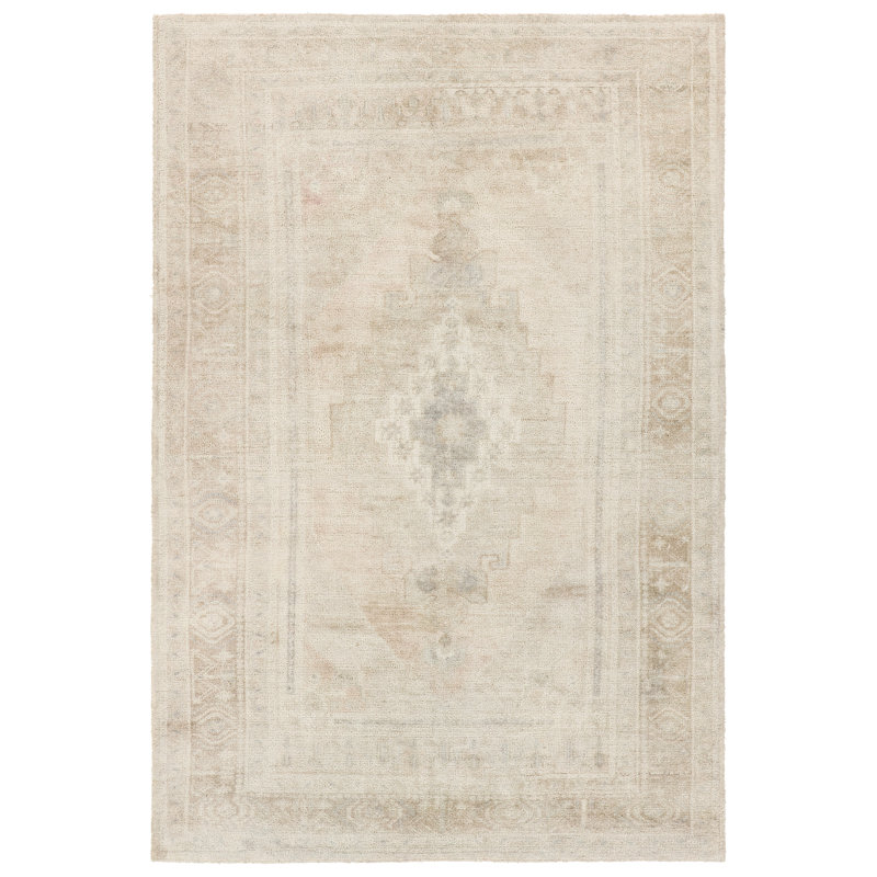 Tapis de couloir beige et crème Adorn CSN05, Rectangle de 5 pi x 8 pi