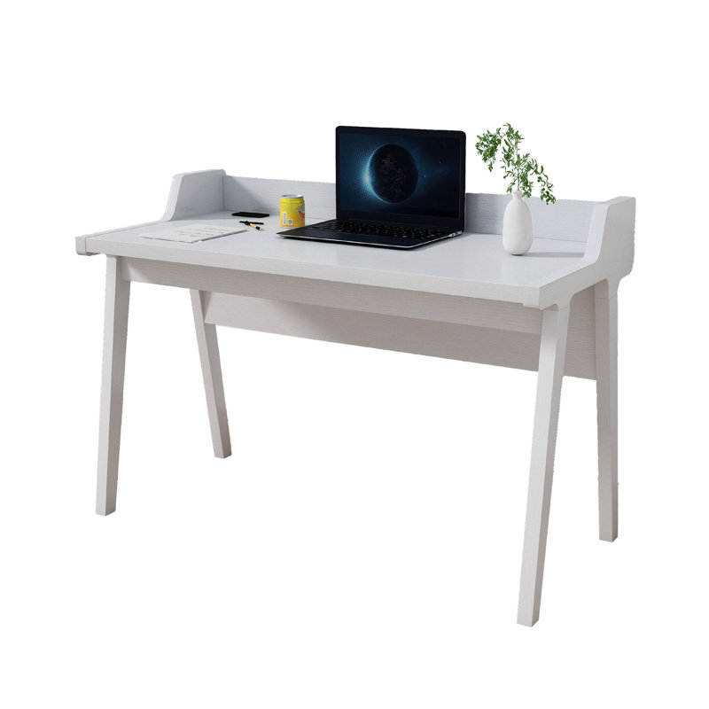 Bureau d'écriture, plateau de table enveloppant, 50 po, finition blanche moderne