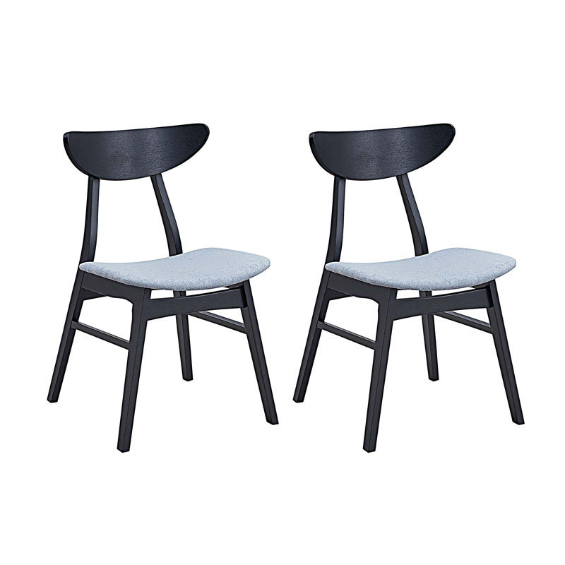 Ensemble de 2 chaises de salle à manger en bois, chaises d'appoint de cuisine rembourrées et modernes, chaises de cuisine à cadre en bois pour salle à manger, salon, restaurant