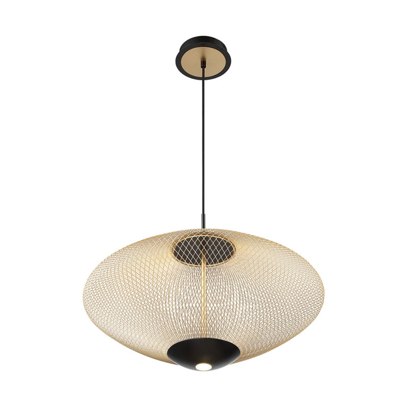Luminaire suspendu Park - grand, maille dorée et noire