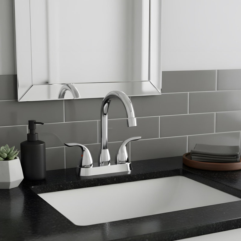 12" Bathroom Sink Faucet with 2-handle, Chrome