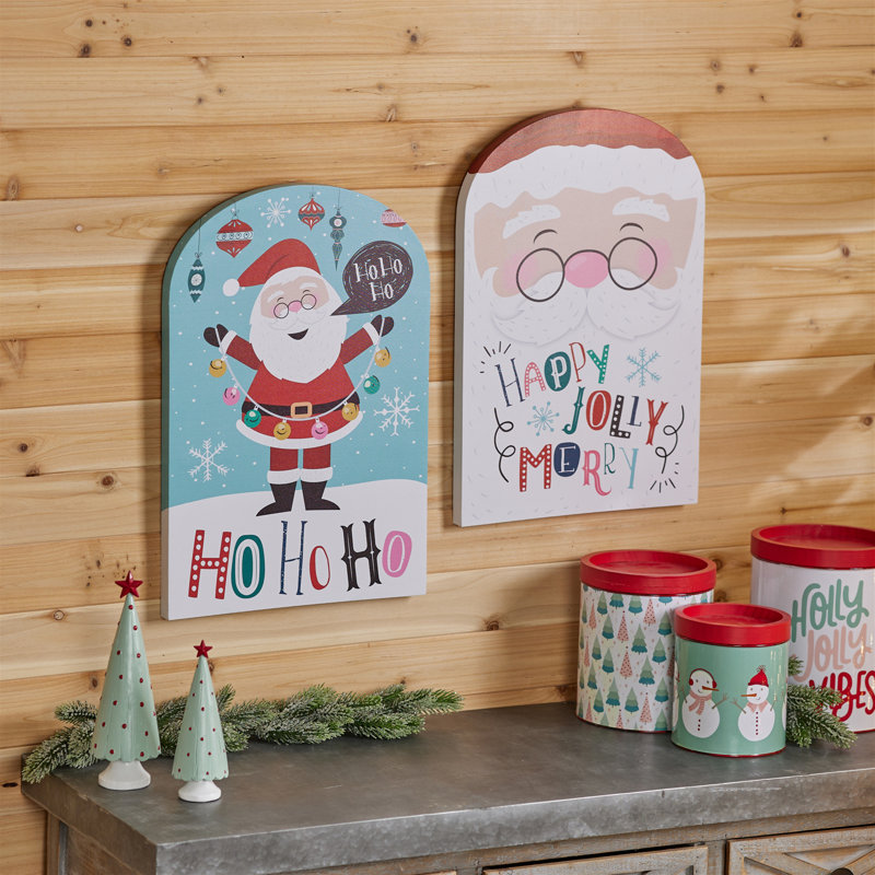 Plaque murale fantaisiste de Noël (ensemble de 2)