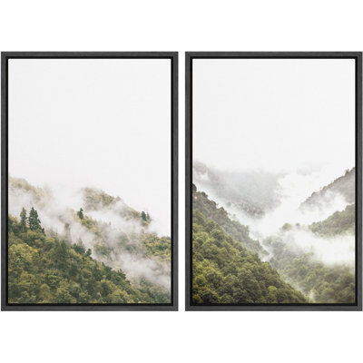Forêt, forêt, montagne, vue aérienne, brouillard, vert, forêt, nature, paysage rustique