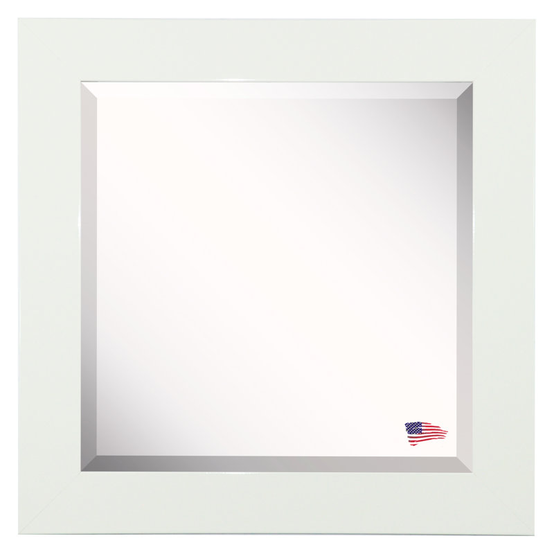 Vibhu Wood Flat Wall Mirror, 35.5" H x 35.5" W, White
