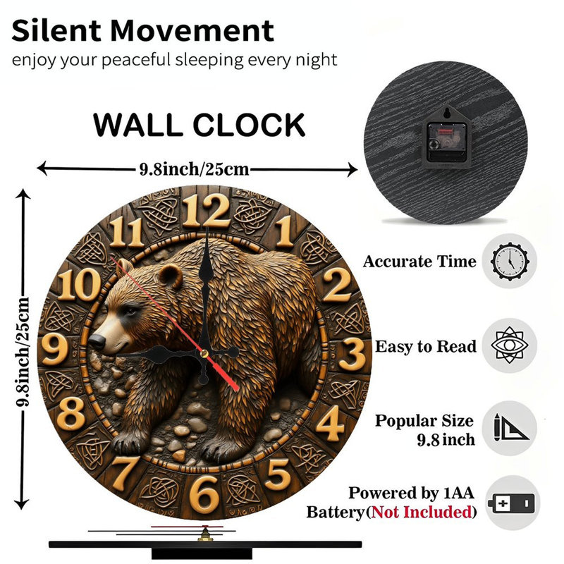 Horloge murale ours
