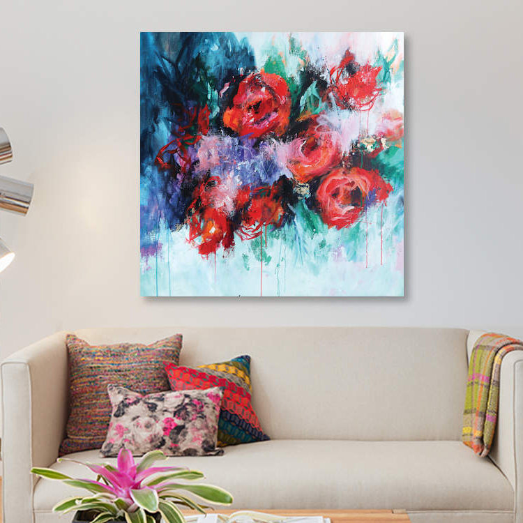 «Stepping Into The Light» par Sana Jamlaney, impression sur toile tendue, H 26 po x l 26 po x P 1,5 po, Toile encadrée noire