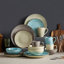 Service de table 16 pièces pour 4 personnes, assiettes en céramique, bols et tasses à céréales, prêt pour les mariages et les fêtes