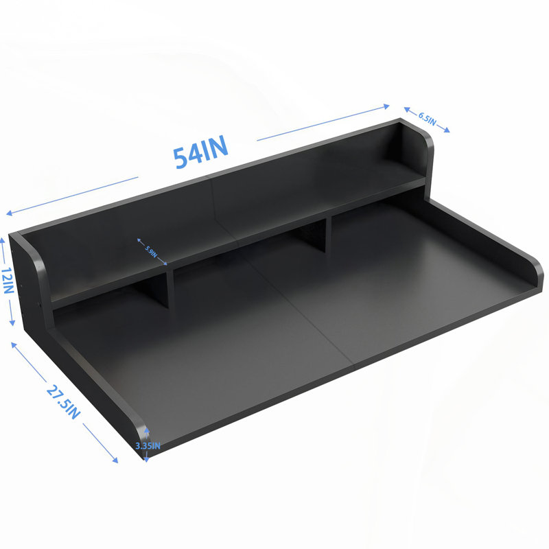Washer Dryer Countertop with Edge, Double Layer Laundry Organizer for Efficient Storage and Workspace, 54\, Black