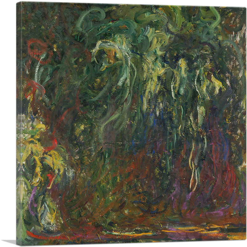 «Weeping Willow 1920» par Claude Monet, reproduction d'art sur toile tendue, H 26 po x l 26 po x P 1,5 po