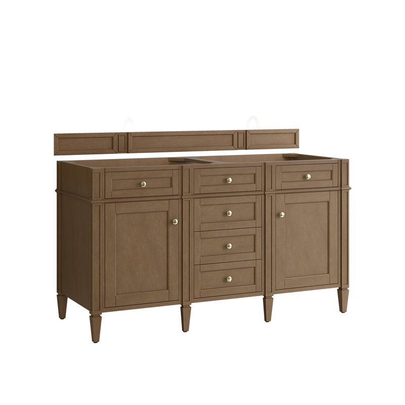 Brittany 60'' W Double Vanity, 8" Widespread, Pecan, Siberian