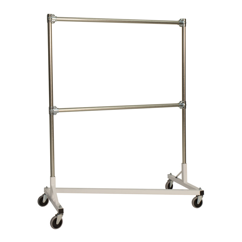 Portant à vêtements double 51 po, Blanc, H 91 po