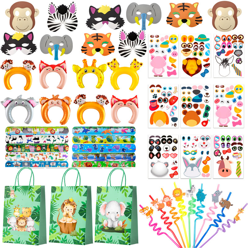 Jungle Safari Party Favors, 60pcs Jungle Safari Birthday Party Favors Set
