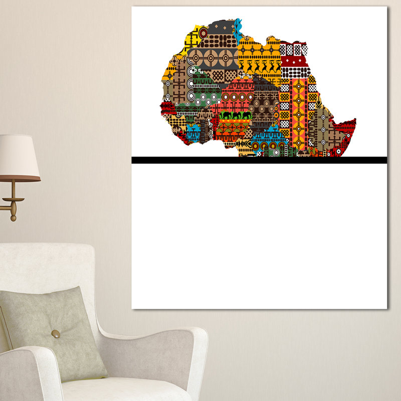 «Carte de l'Afrique avec textures», impression sur toile tendue, H 60 po x l 28 po x P 1,5 po