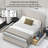 Button Tufted Wingback Velvet Upholstered Platform Bed with Storage Drawers, Queen, Cream Velvet-11630334-11630323