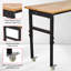 Établi réglable 48 po, table de garage mobile robuste avec plateau en bois d'hévéa, prise de courant, panneau perforé