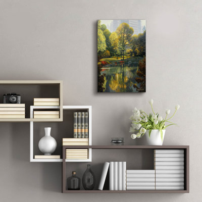 «Reflection Of The Park» par John Zaccheo, art mural en verre acrylique