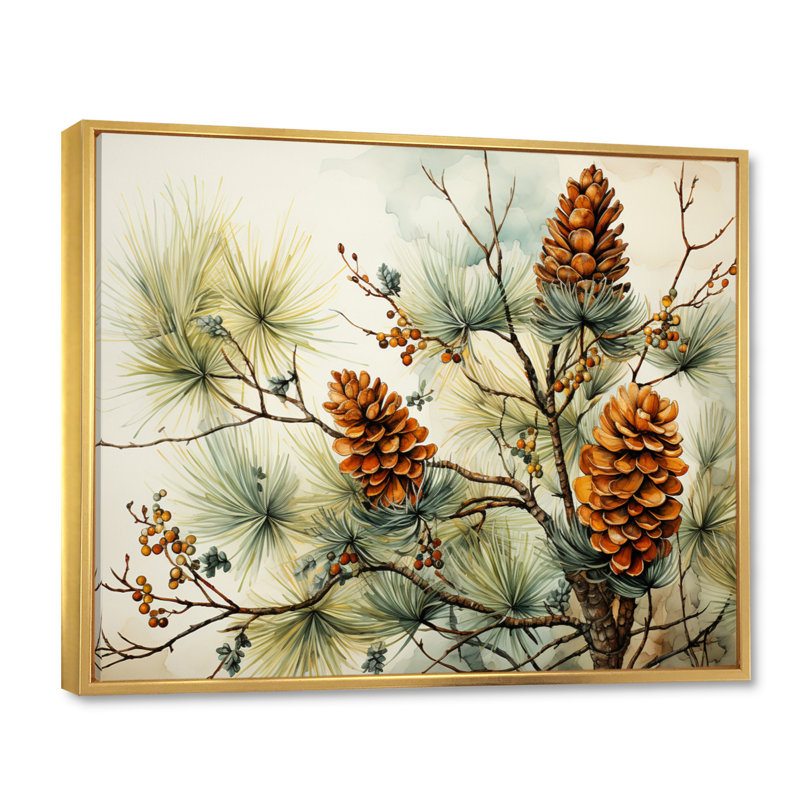 Pin, pin, beauté II - art mural pin, H 30 po x l 40 po x P 1,5 po, Cadre flottant doré