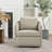 Holl 30" Wide Performance Linen Blend Fabric Upholstered Swivel Barrel Chair, No Assembly Required-331719684