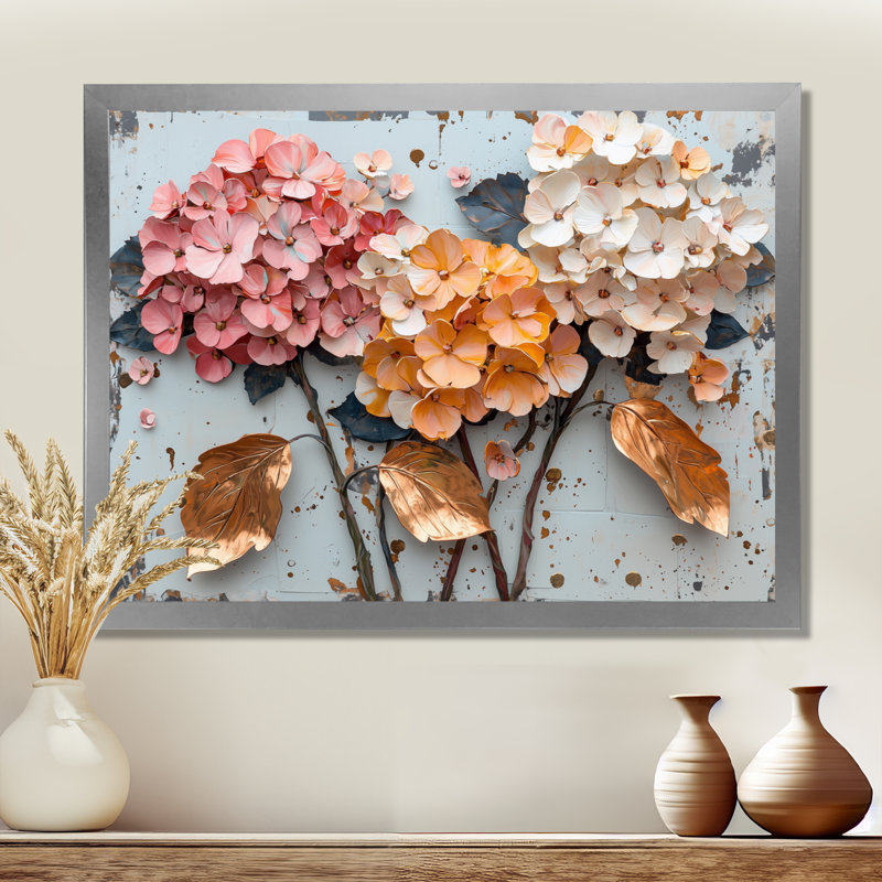 Hodgson - Floral Wall Art, Impression d'un seul cadre photo, Argent argent, H 30 po x l 40 po