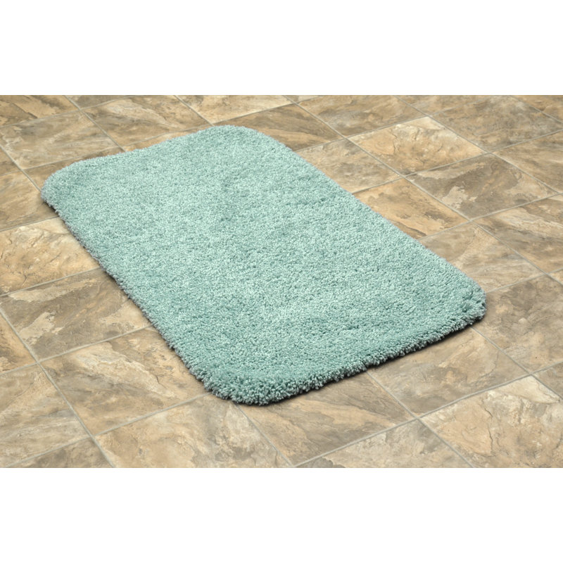 Treye Nylon Bath Rug with Non-Slip Backing, Rectangle 30" x 50", Sea Foam