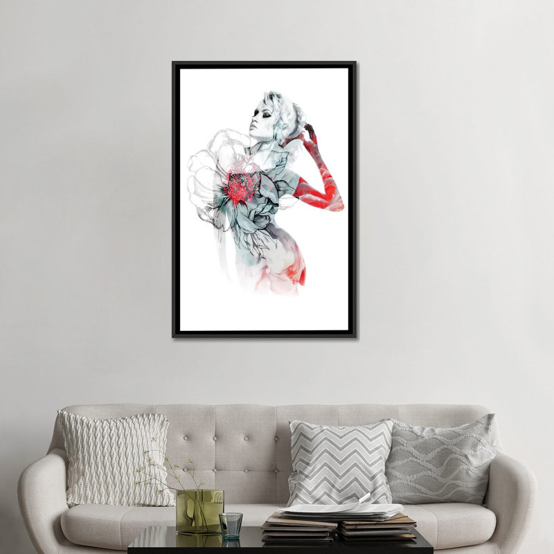 «Welcome I» par Frank Banda - impression sur toile, H 48 po x l 32 po x P 1,5 po, Toile avec cadre noir, Pas de tapis
