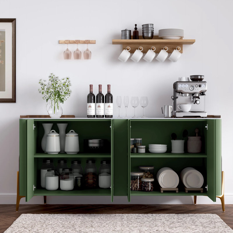 Buffet avec crédence 70 po Modern Luxury Luxury, Vert