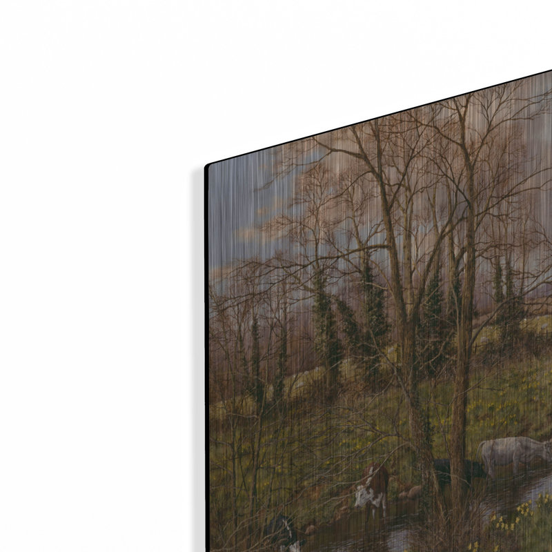«Bétail et jonquilles» par Bill Makinson, H 12 po x l 16 po