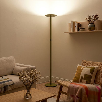 Sky 63" Green Modern LED Torchiere Floor Lamp With Adjustable Head