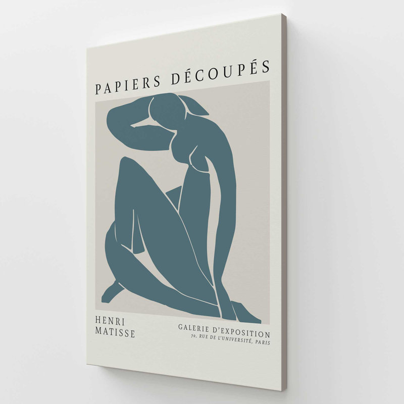 Matisse's Nude II en bleu minuit, H 54 po x l 36 po x P 1,25 po, Toile tendue