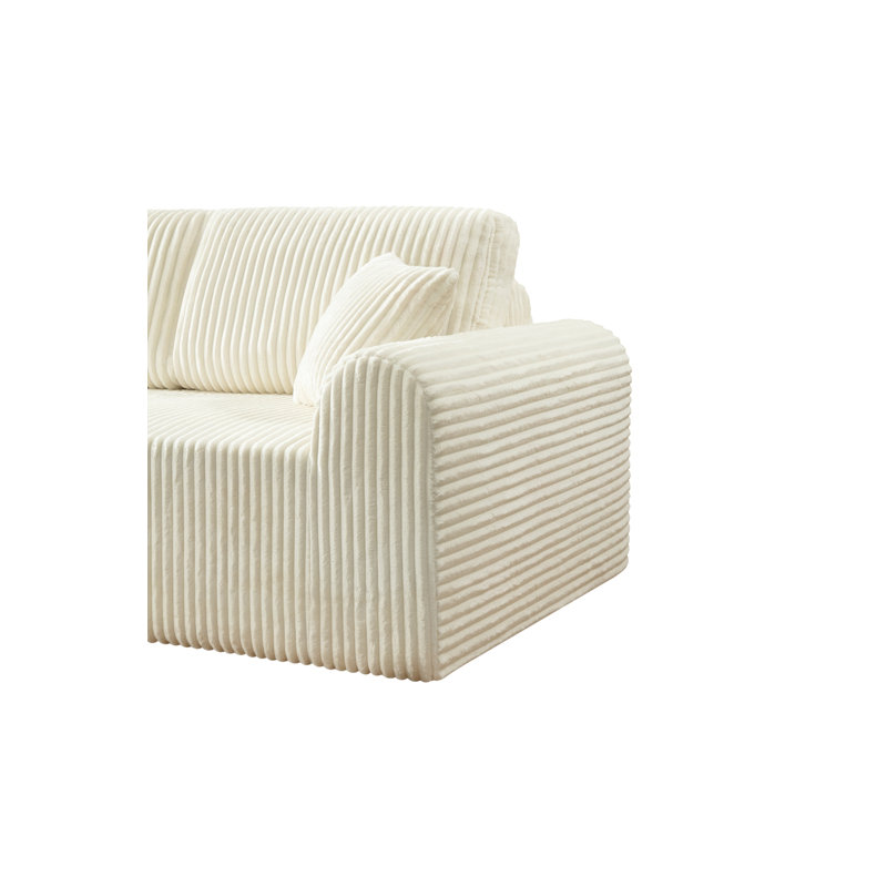 Canapé modulaire de 109 po avec méridienne en L 109 po, canapé modulaire Cloud, White