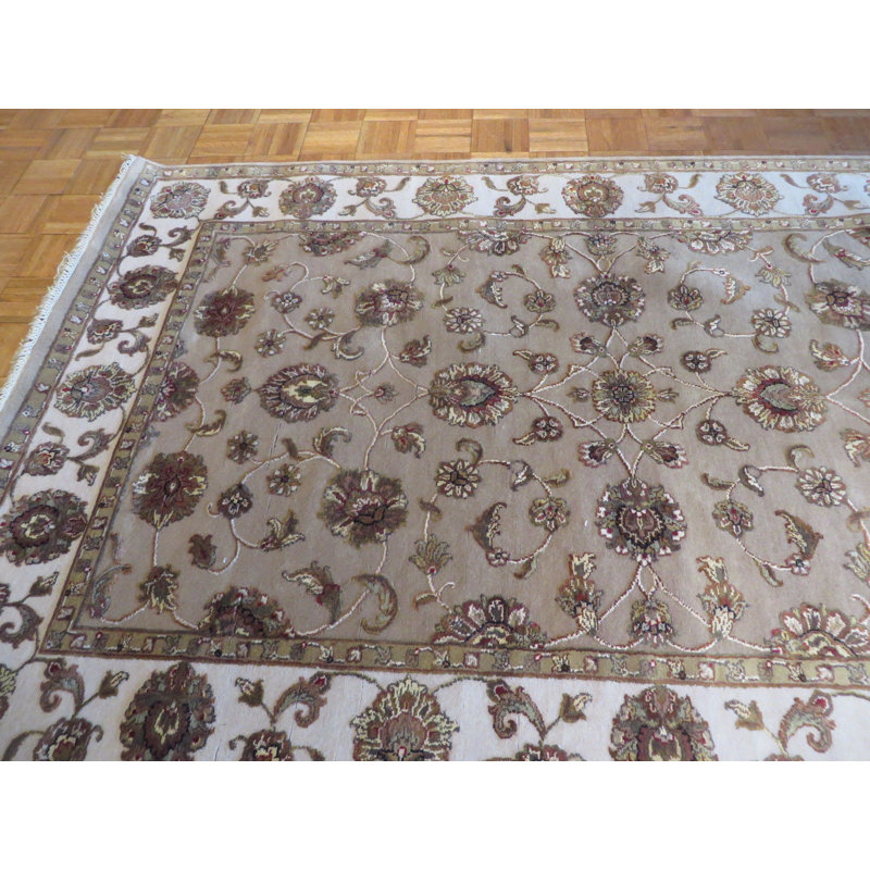 Tapis de salle noué la taupe/brun 5 pi x 7 pi 11 po one-of-kind Sylvie