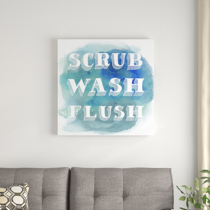 «Bathroom Do's I», art textuel sur toile, H 30 po x l 30 po, Toile tendue