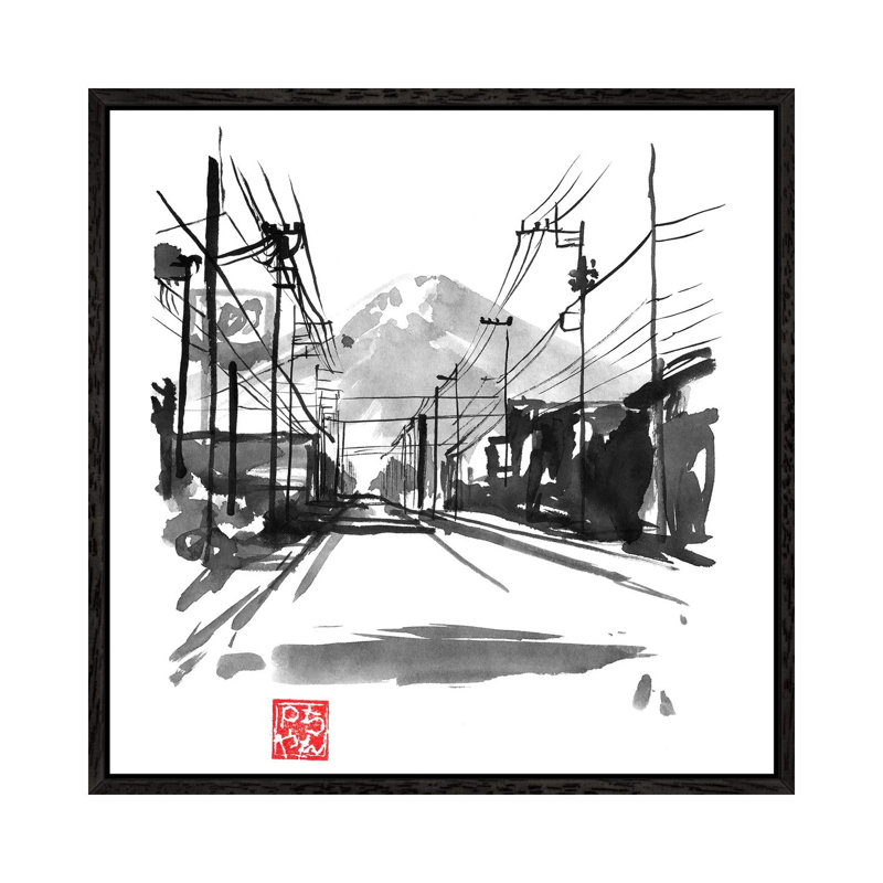 Fujiyoshida II 1 Piece Painting on Canvas, 66.04 cm H x 66.04 cm W, Black Framed